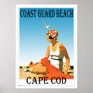 Póster Coast Guard Beach Cape Cod Retro Poster