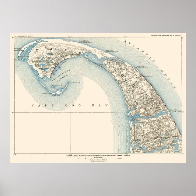 Póster Coast Lines Provincetown Truro and Wellfleet (Frente)
