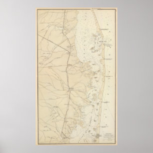 Póster Coast section Barnegat Bay to Tuckerton Chart Map