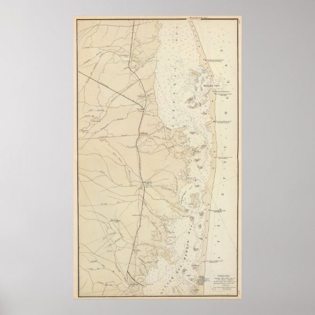 Póster Coast section Barnegat Bay to Tuckerton Chart Map (Frente)