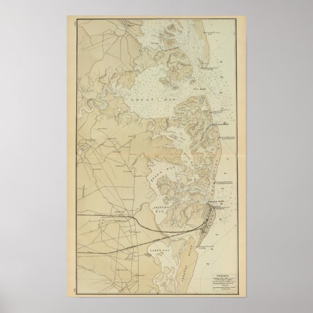 Póster Coast section Tuckerton to Absecon Beach Chart Map (Frente)