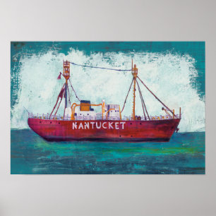 Póster Coastal Art Nantucket Lightship