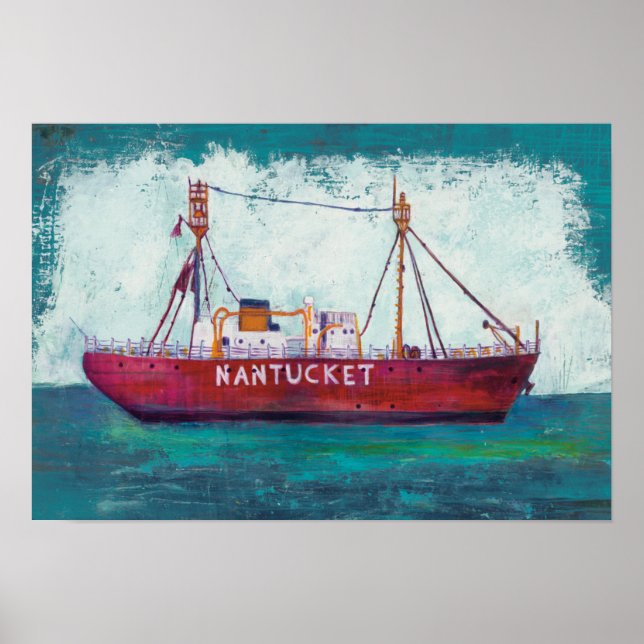 Póster Coastal Art | Nantucket Lightship (Frente)
