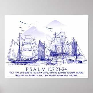 Póster Coastal Bible Verse