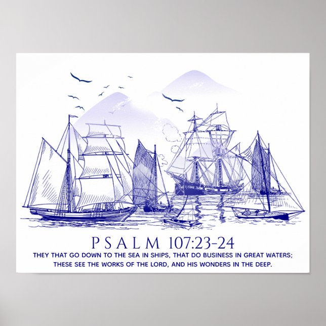 Póster Coastal Bible Verse (Frente)