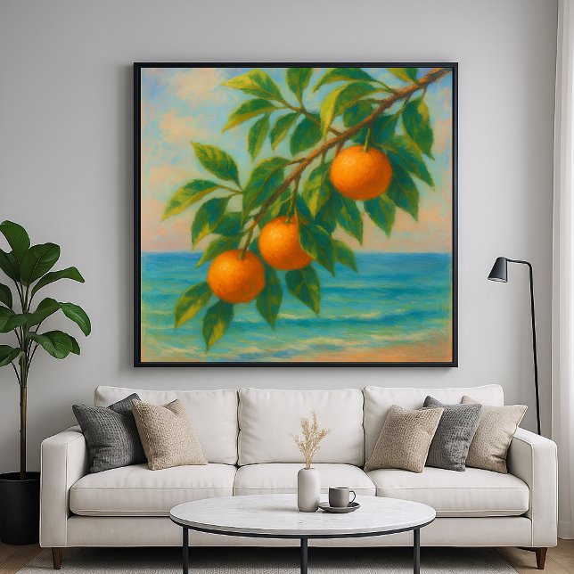 Póster Coastal Citrus - Pastel Painting Style Orange Tree (Subido por el creador)