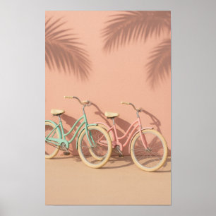 Póster Coastal Cruiser Bikes Poster – Pastel Beach