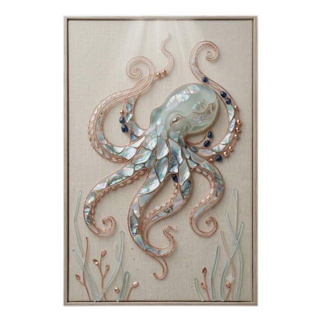 Póster Coastal Octopus Wall Art (Anverso)