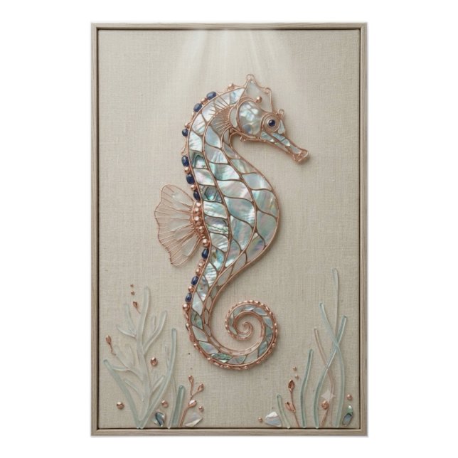 Póster Coastal Seahorse Wall Art (Anverso)