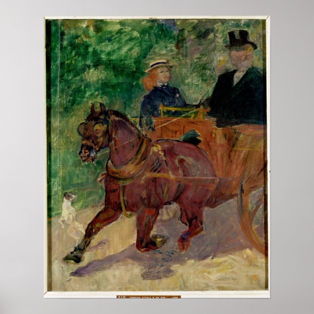 Póster Cob amarrado a un carro, 1900 (Frente)
