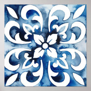 Póster Cobalt Tile II