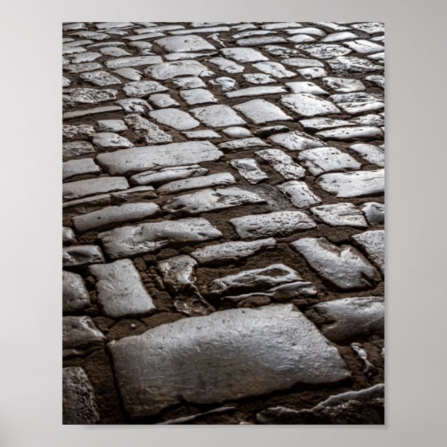 Póster Cobblestones iluminados por luna (Frente)