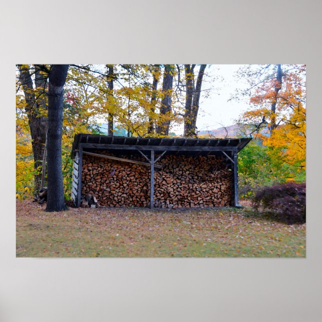 Póster Cobertizo de madera de Vermont (Frente)