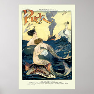 Póster Cobertura de pato de época con sirenas