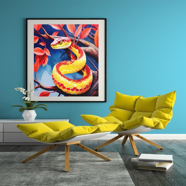 Póster Cobra con escalas rojas y amarillas vibrantes en e (Subido por el creador)