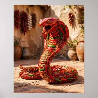 Póster Cobra de Pimiento Chili Carmesí
