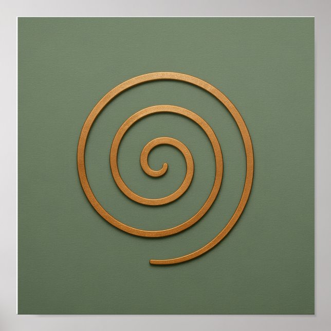 Póster Cobre espiral sobre Poster verde (Frente)