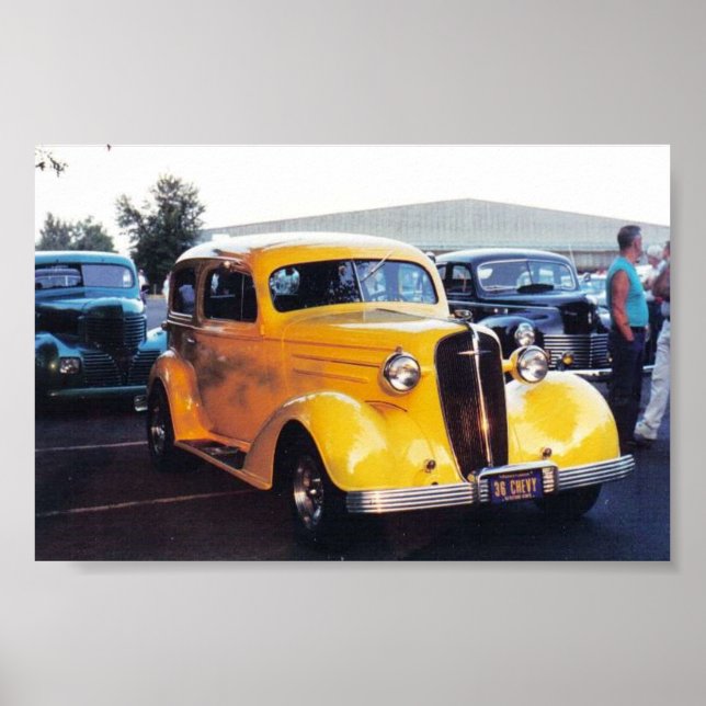 Póster Coche amarillo de los años 40 / Coupe (Frente)