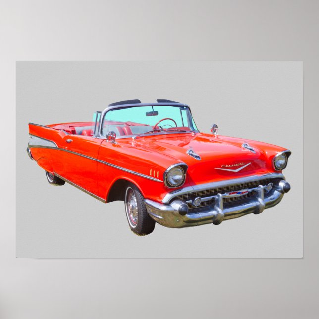 Póster Coche anticuario convertible de Chevrolet Bel Air  (Frente)