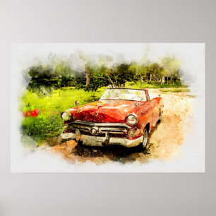 Póster Coche antiguo