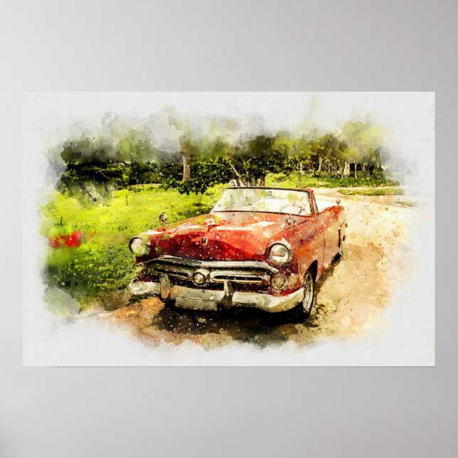 Póster Coche antiguo (Frente)