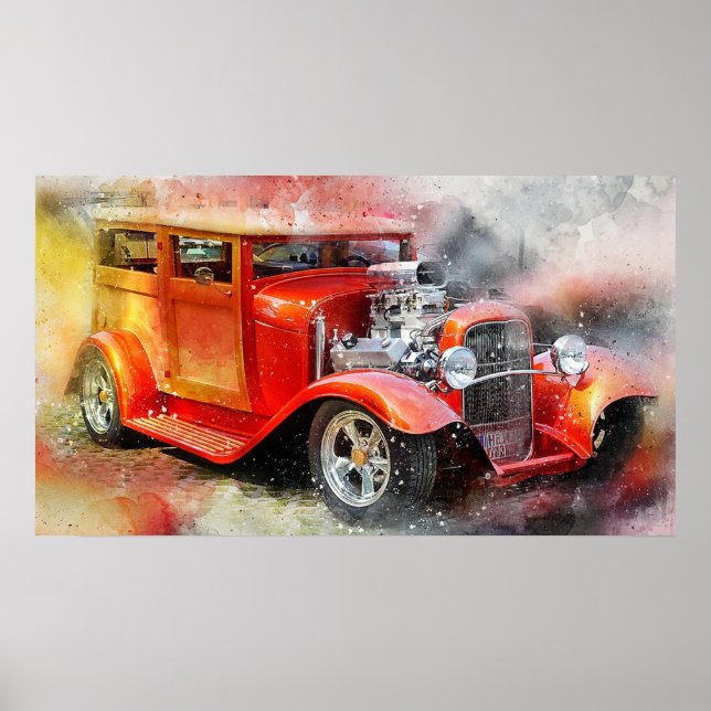 Póster Coche antiguo (Frente)
