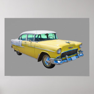 Póster Coche antiguo 1955 del Bel Air de Chevrolet