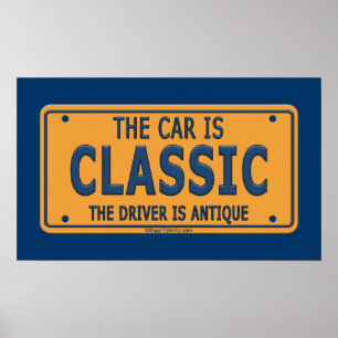 Póster Coche antiguo de la obra clásica del conductor