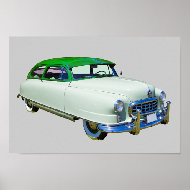 Póster Coche antiguo del Embajador Nash 1950 (Frente)