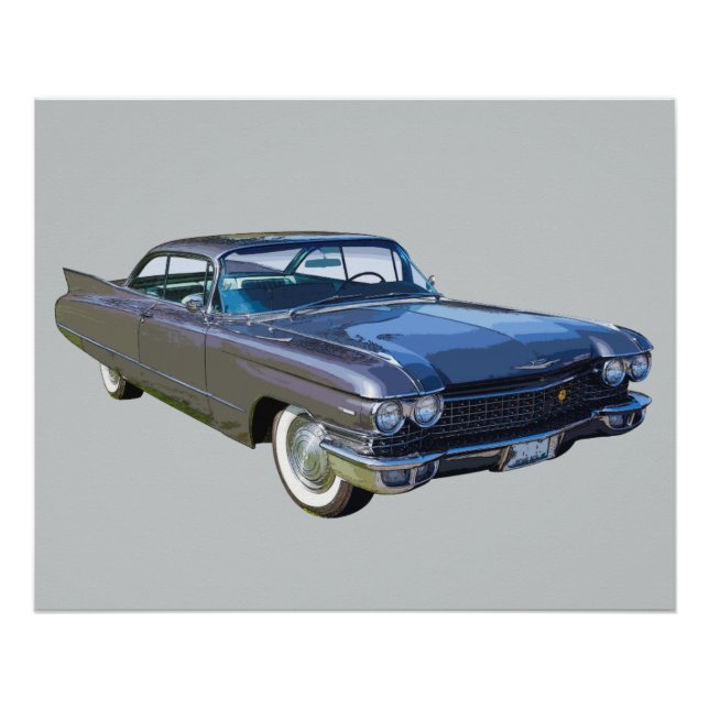 Póster Coche Cadillac Classic de lujo de 1960 (Anverso)
