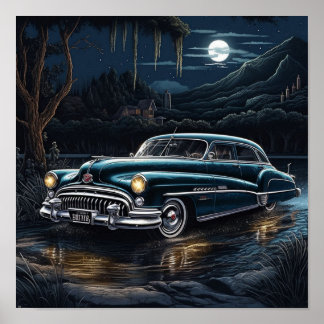 Póster Coche clásico de la bomba de carga de Buick Roadma