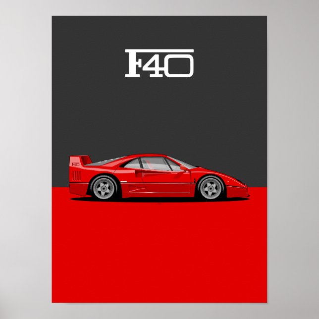 Póster Coche clásico F40 santo trinidad (Frente)