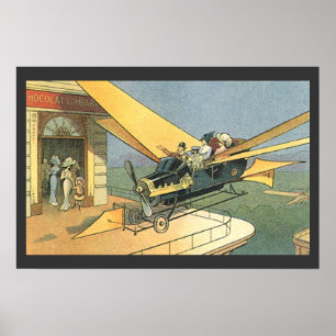 Póster Coche convertible de ciencia ficción steampunk vin