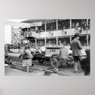 Póster Coche de carreras de la taza de Vanderbilt: 1910