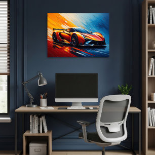 Póster Coche de Carreras Elegante Velocidad y Estilo