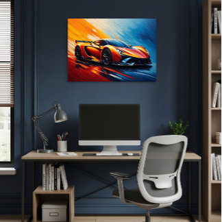 Póster Coche de Carreras Elegante Velocidad y Estilo