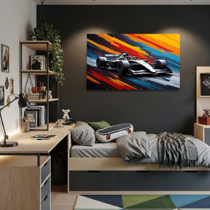 Póster Coche de Carreras Speedy para Motorsport