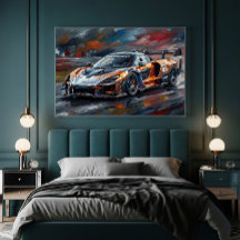 Coche de carreras supercar Orange GTR