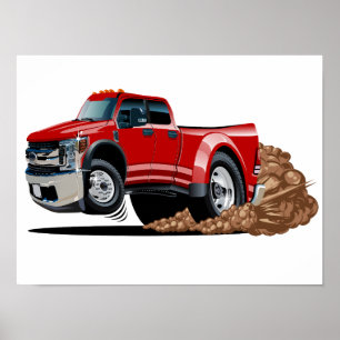 Póster coche de dibujos animados