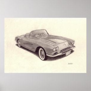 Póster Coche de época: Corvette Chevrolet