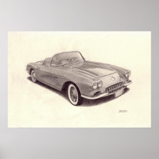 Póster Coche de época: Corvette Chevrolet