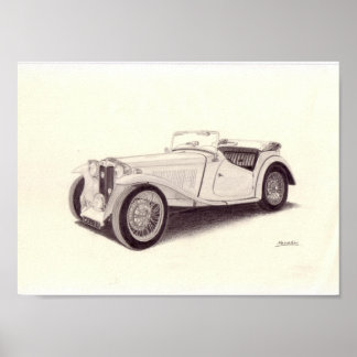 Póster Coche de época: MG TC
