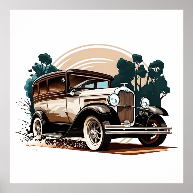 Póster Coche de época - Poster Retro Auto Elegance (Frente)