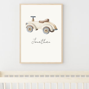 Póster Coche de Juguete Vintage Personalizable