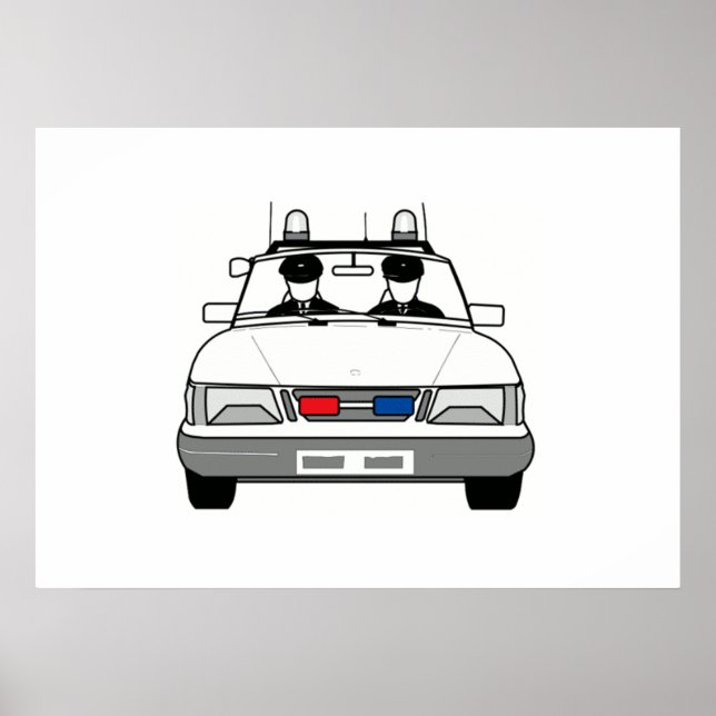 Póster Coche de la policía personalizado (Frente)