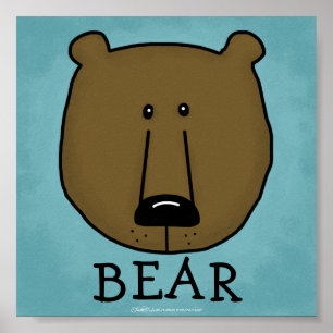 Póster Coche de leña a los mejores amigos del bosque