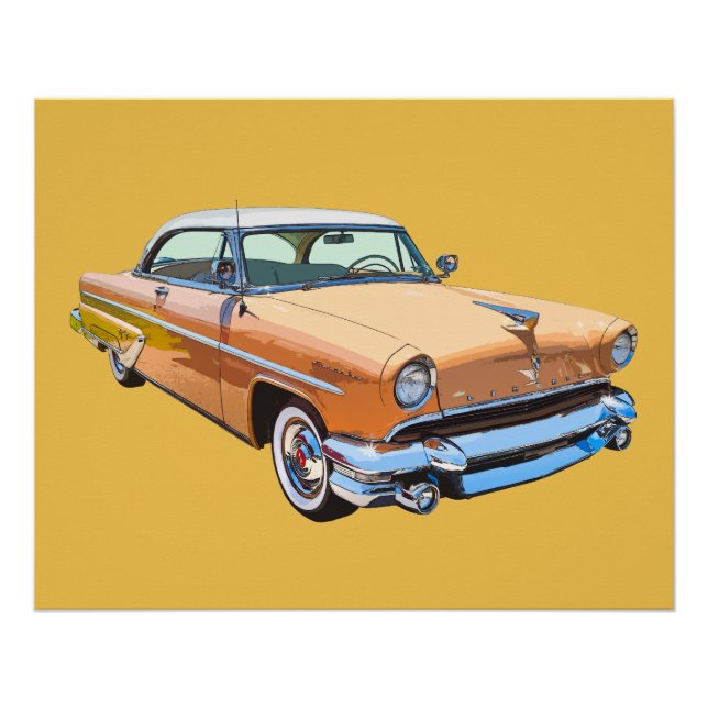 Póster Coche de lujo Lincoln Capri de 1955 (Anverso)