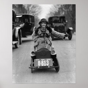 Póster Coche de Pedales para Conducir de Flapper, 1924. F