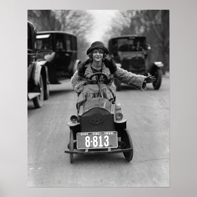 Póster Coche de Pedales para Conducir de Flapper, 1924. F (Frente)