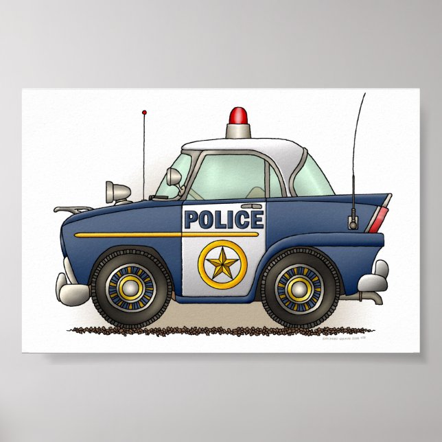 Póster Coche de policía de coches de policía de cruceros (Frente)